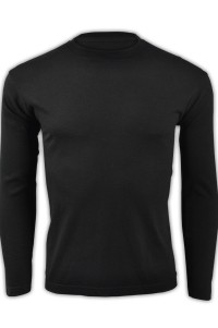 SKLST011 black 005 long sleeved men' s T shirt 00101-LVC tailor made make pure plain color tee shirts long sleeved with elastic force and spandex fit high breathability breathable tee supplier company price 45 degree